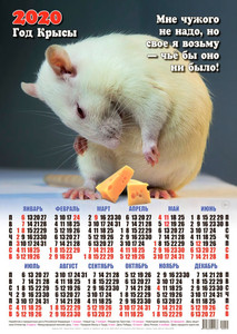  Календарь 2020 г. Год Крысы. Мышка <b>свое</b> возьмет 