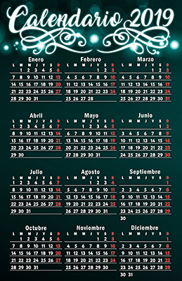Календарь 2019 г. на испанском