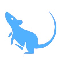 Год крысы - 2020 г. Стилизованная крыса голубая