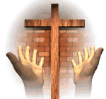 <b>Руки</b>, протянутые к кресту в молитве 