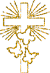 Золотой крест с голубями