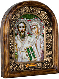  Икона <b>Священномученик</b> Киприан и мученица Иустина 