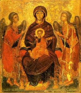  <b>Богородица</b> на престоле икона Божией Матери 