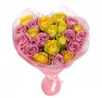  Букет для самой нежной Розовые и <b>желтые</b> розы 