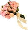 Блестяшка. Букет розовых роз, опоясанных лентой