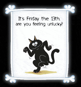  Открытки. Пятница 13-е! Черная <b>кошка</b> танцует! 