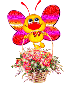 Пчелка с корзиной цветов