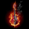  <b>Гитара</b> пылающая в огне 