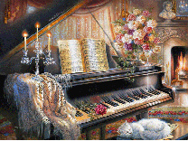 Музыкальная картинка с роялем