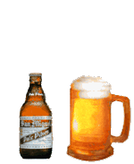 Буьылка и кружка с пивом