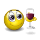 Смайлик с фужером красного вина