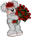 Медведб с цветами