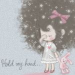 Плачущая девочка с игрушечным зайчиком (hold my hand)