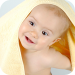  Малыш в <b>желтом</b> полотенце 