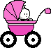 Розовая коляска
