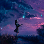 Девочка ловит падающую звезду