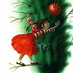 Девочка и мячик на елке