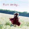 Девочка в красном платье на поляне (run away...from probl...