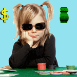 Девочка за игрой в покер
