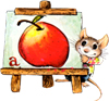 Мышка нарисовала яблоко