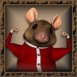  <b>Портрет</b> смешного мышонка в красной кофте 