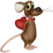 Мышка с сердечком за спиной