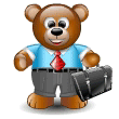 Медведь при галстуке и портфеле спешит на работу