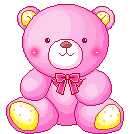Розовый медведь с бантом