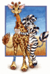  <b>Жираф</b> и зебра 