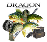 Рыбы на фоне удочки и сумки рыбака (dragon fishing)