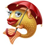 Рыбка с зонтиком