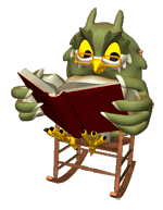  Совушка читает книгу на <b>кресле</b>-качалке 