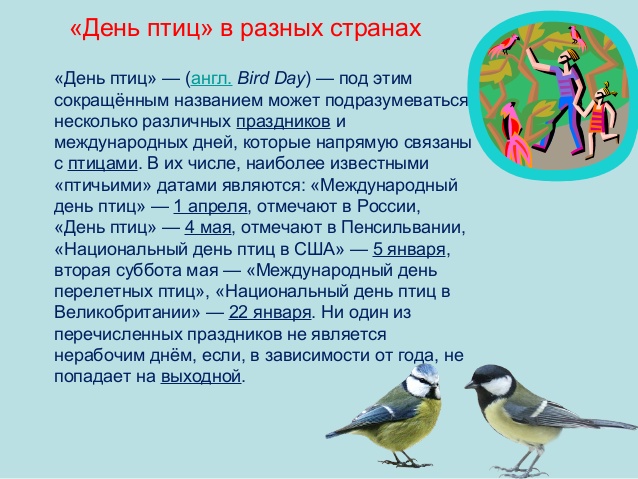 Птичка 1 час. День птиц. Международный день птиц. 1 Апреля день птиц. Всемирный день птиц для детей.