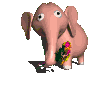 Слоник дарит цветы