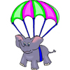 Слоненок летит на парашюте
