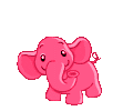 Танцующий розовый слоник