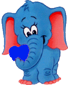 Голубой слоник с красными ушами  исердечком