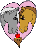  <b>Две</b> лошадки в сердечке. Любовь 