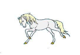 Скачущий белый конь