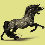 Серо-чёрный конь