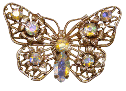 Бабочка-брошка с драгоценными камнями