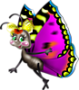 Красивая бабочка танцует на каблуках