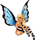 Красавица-бабочка с голубыми крыльями