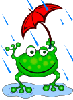 Лягушка под красным зонтиком