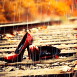Обувь лежит под дождём
