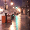 Улица ночного города  под дождём