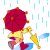 С двумя зонтами