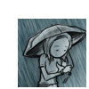 Девочка бродит под дождём