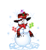  <b>Снеговик</b> в шляпе 