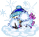 майлик прячется в снегу